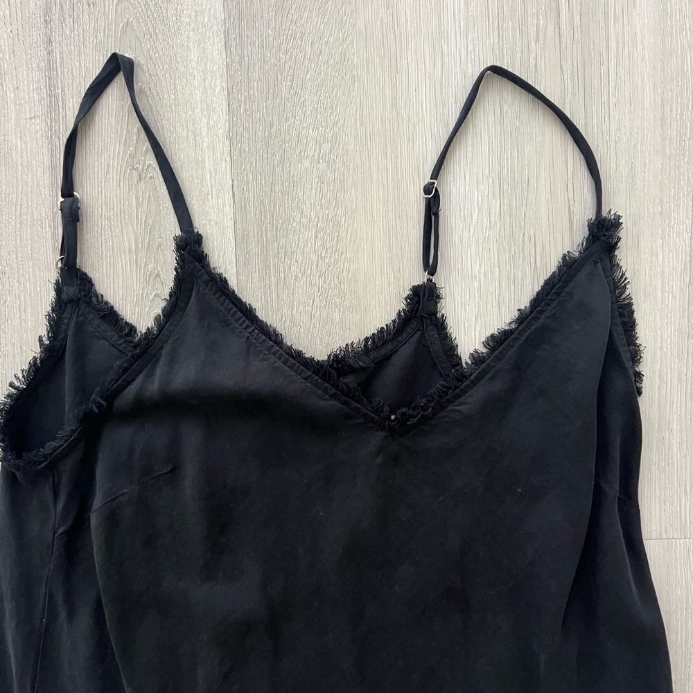 Cloth & Stone Black Fringed Shift Dress